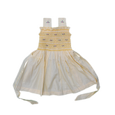 Cheerful Charm: Hand- Smocked Frock In Soft Cotton Yellow