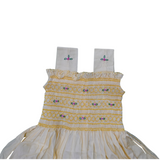Cheerful Charm: Hand- Smocked Frock In Soft Cotton Yellow