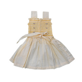Cheerful Charm: Hand- Smocked Frock In Soft Cotton Yellow
