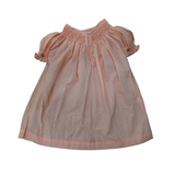 Sunny Dots: Playful Peach Polka Dot Smocked Cotton Frock