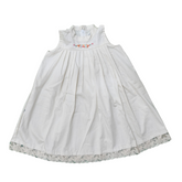 Whispers Of Lace- Elegant High Yoke Cotton Dress With Delicate Embroidery And Organza Lace Detailing