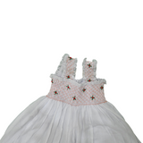 Cheerful Charm: Hand Smocked White Frock In Soft Cotton