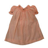 Sunny Dots: Playful Peach Polka Dot Smocked Cotton Frock
