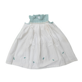 Hem Of Spring- High-Yoke Cotton Lycra Dress With Embroidery.