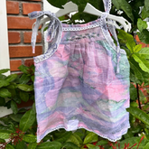 Pastel Breeze Shoulder-Cotton Kota Tie Frock With Lining