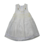 Whipped Lemon Cream-Soft Cotton Smocked Frock, Fully Lined