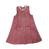 Twilight Rose-Pink A-line Dress With Subtle Star Embroidery