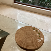 White Floral Hand-Embroidered Potmats