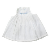 Whispers of Lace: A Graceful Italian Cotton Fabric Dress With Yoke And Delicate Embroidery