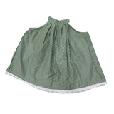 Meadow Bloom: Elegant Green Halter Dress In Cotton