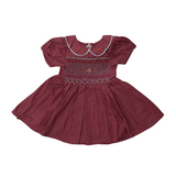 Berry Hug Embrace- Handcrafted Cotton Smocked Frock