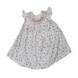 Ivory Bloom: A Delicate Dress With Hand Smocking And Intricate Yoke Embroidery