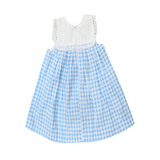 Checks & Charms: Delicate Embroidery Adorns This Blue Frock With Crisp White Yoke