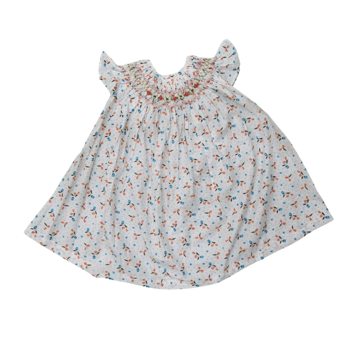 Neckline Joy: A Splash Of Colours On Cotton Smocked Frock