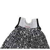 Ink & Thread: A Monochrome Charm In Hand-Block Printed Cotton Frock With Delicate Hand-Embroidery On The Yoke