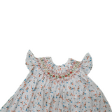 Ivory Bloom: A Delicate Dress With Hand Smocking And Intricate Yoke Embroidery