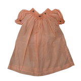 Sunny Dots: Playful Peach Polka Dot Smocked Cotton Frock