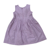 Floral Charm in Lavender - Embroidered Yoke on Linen Cotton