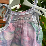 Pastel Breeze Shoulder-Cotton Kota Tie Frock With Lining