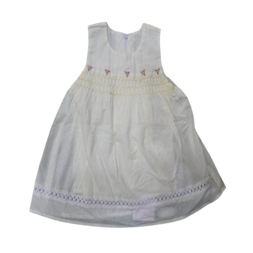 Lemon Lace Smocked Dress-Soft Cotton, Fully Lined