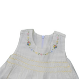 Whipped Lemon Cream-Soft Cotton Smocked Frock, Fully Lined