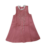 Twilight Rose-Pink A-line Dress With Subtle Star Embroidery