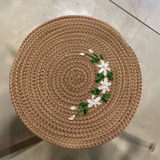 White Blossom Wicker Potmat