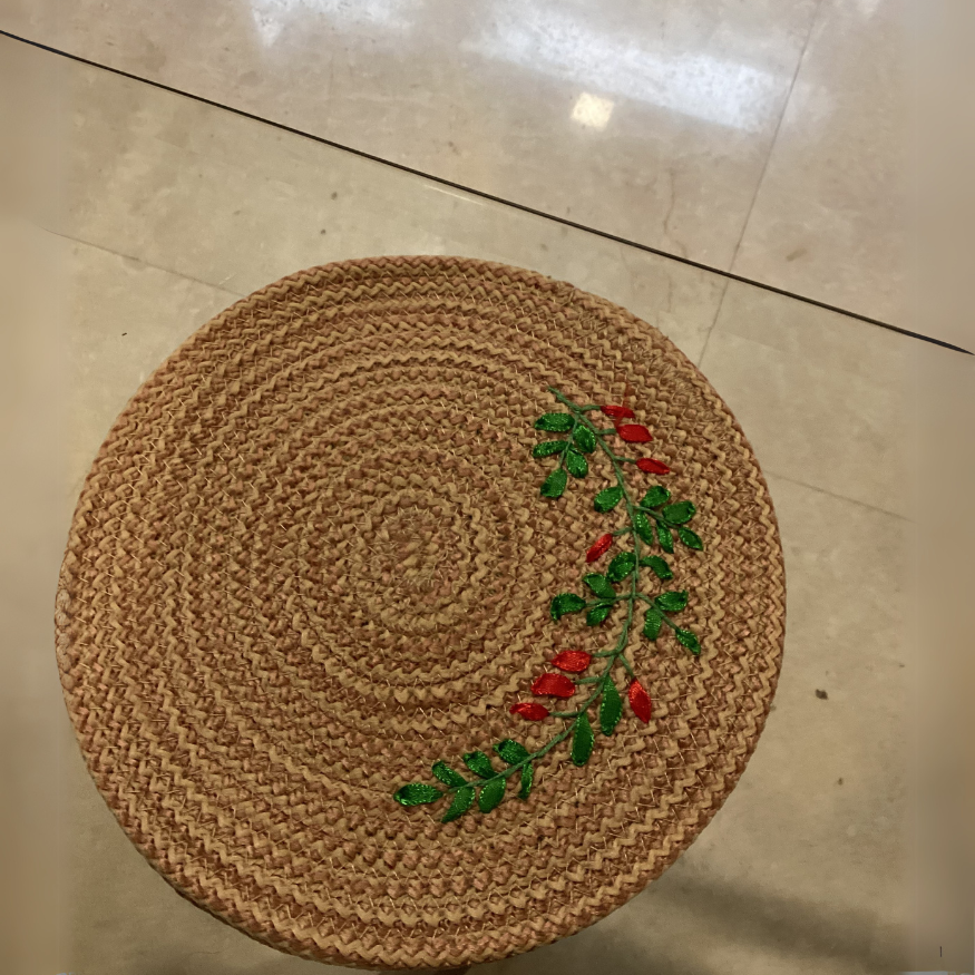 Ruby Blossom Satin Pot Mat