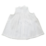 Whispers of Lace: A Graceful Italian Cotton Fabric Dress With Yoke And Delicate Embroidery