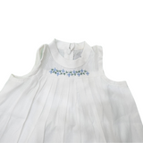 Whispers of Lace: A Graceful Italian Cotton Fabric Dress With Yoke And Delicate Embroidery